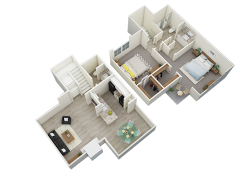 bedroom floor plan an in 3d