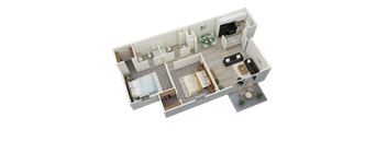 bedroom floor plan an in 3d