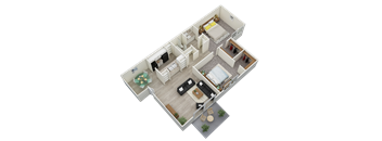 bedroom floor plan an in 3d
