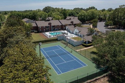 Aerial view of tennis court at Stratford Village Montgomery AL