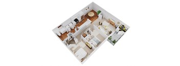bedroom floor plan an in 3d