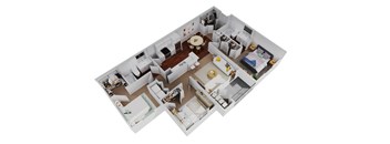 bedroom floor plan an in 3d