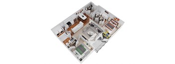 bedroom floor plan an in 3d
