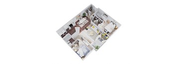 bedroom floor plan an in 3d