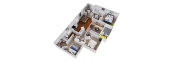 bedroom floor plan an in 3d