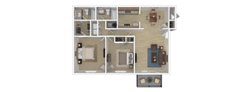 a floor plan of a 1 bedroom apartment