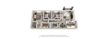 a stylized floor plan of a 1 bedroom apartment