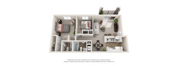 a 3 bedroom floor plan is shown in this rendering