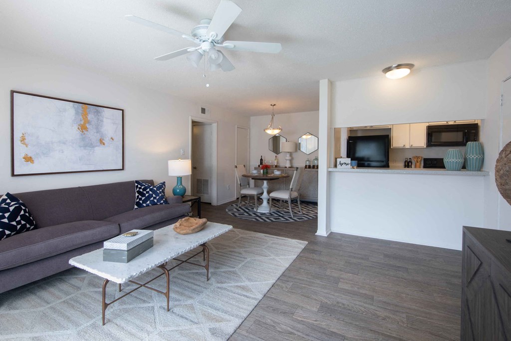 a living room with a couch and a coffee table
