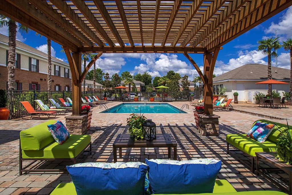 the swimming pool at our apartments