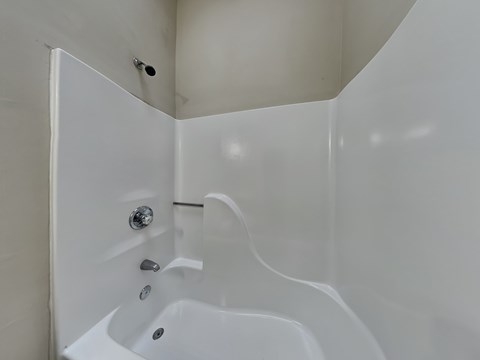 the bathroom has a tub and a shower in it