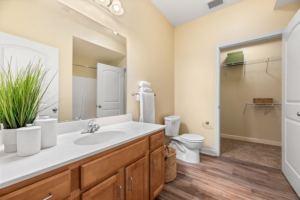 the preserve at ballantyne commons apartment bathroom with sink and toilet