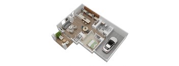 bedroom floor plan an in 3d