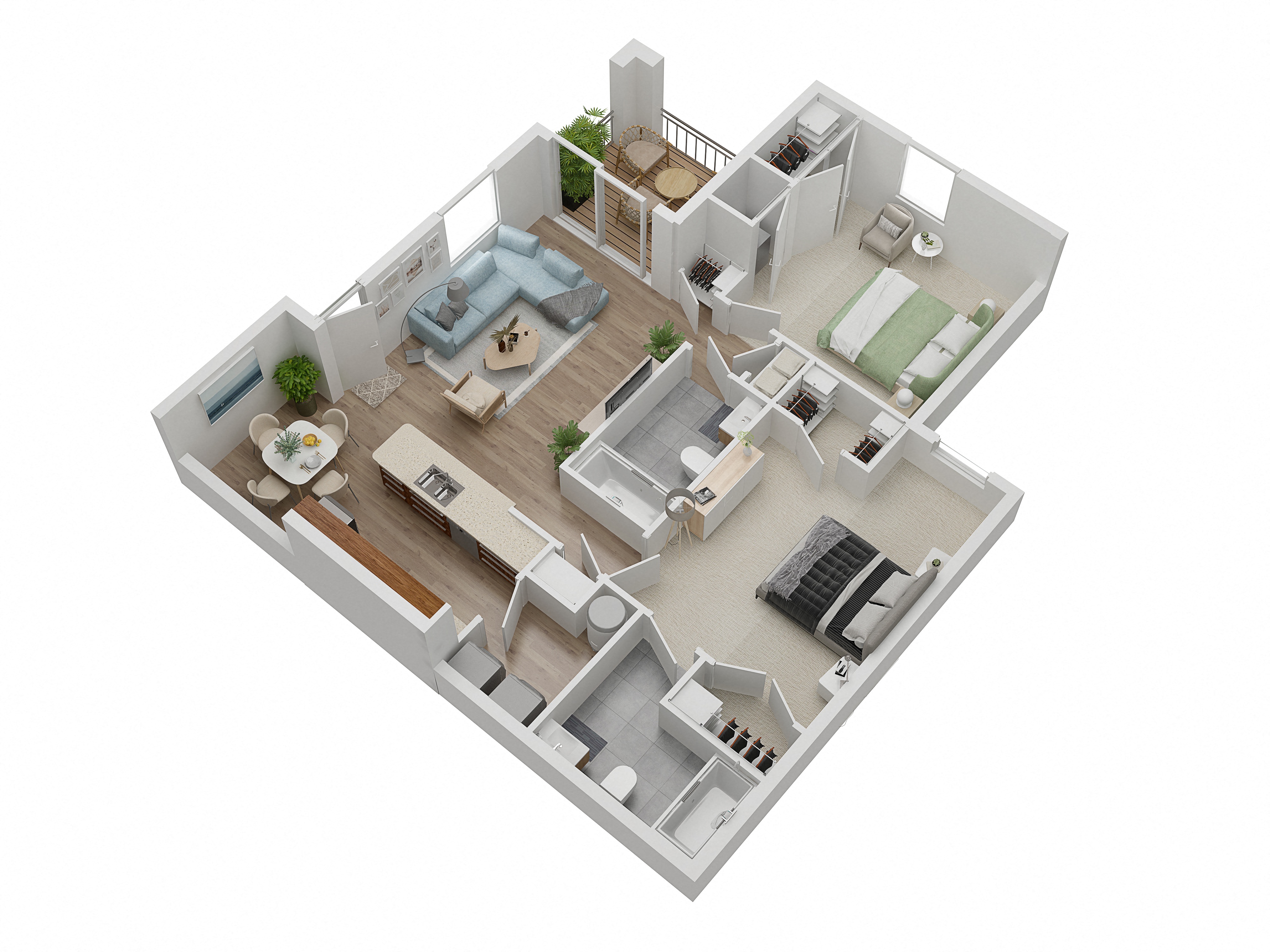 bedroom floor plan an in 3d