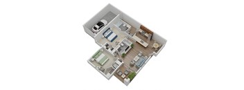 bedroom floor plan an in 3d