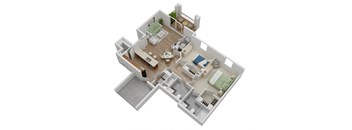 bedroom floor plan an in 3d