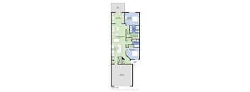 picture of a floor plan of a bedroom floor plan with a bathroom and a closet