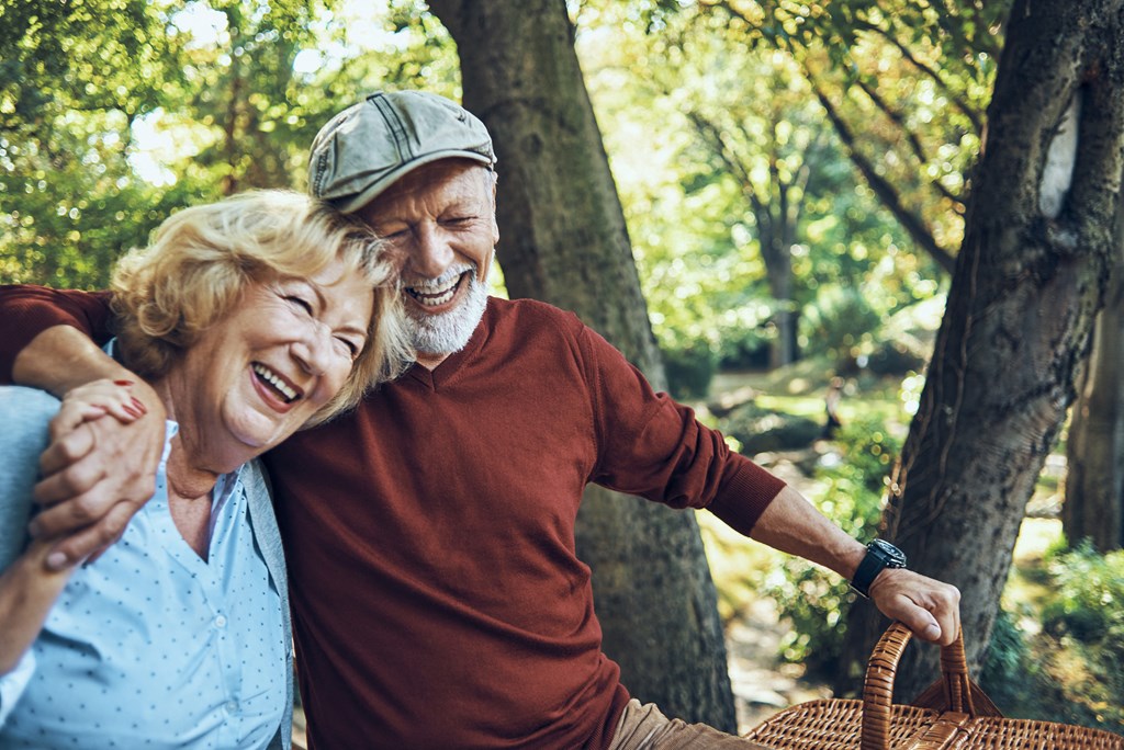 elderly couple picnic