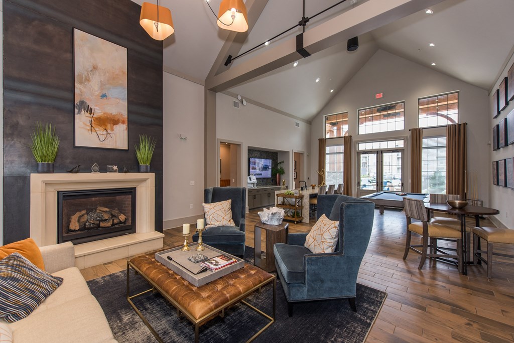 the estates at tanglewood|living room with fireplace at The Whitworth, Virginia, 23185