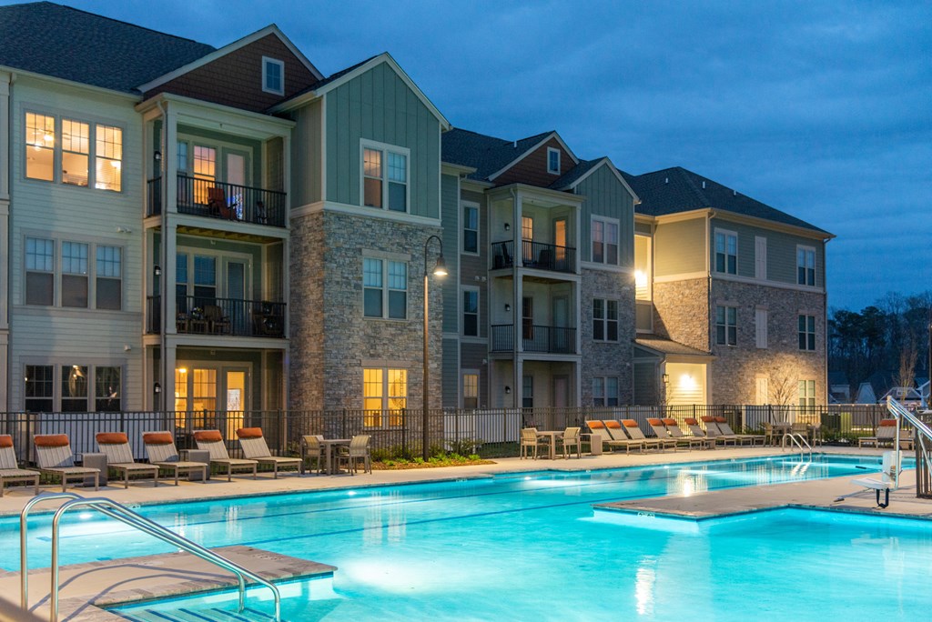our apartments showcase an unique swimming pool at The Whitworth, Williamsburg, VA