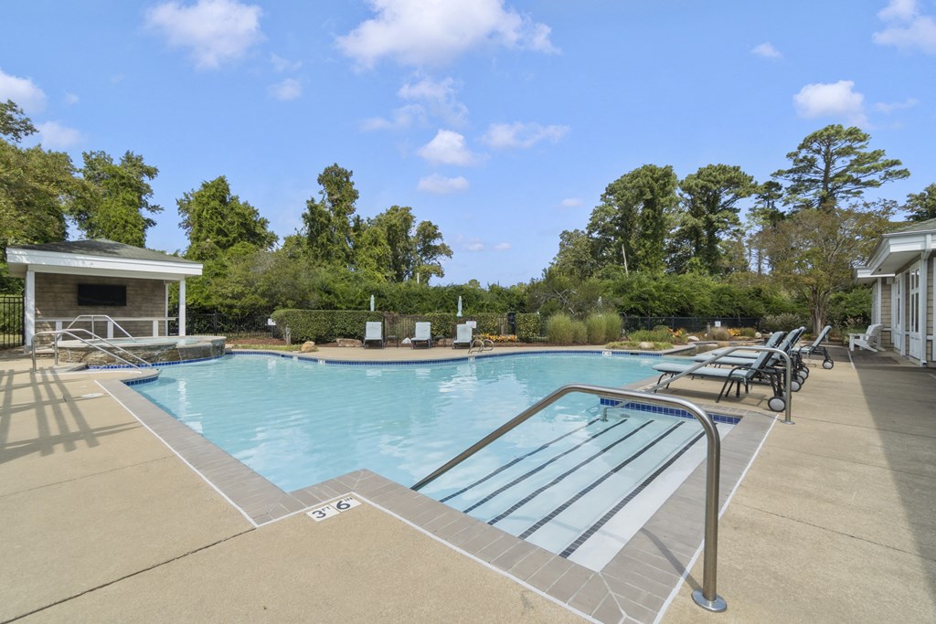 the swimming pool at the preserve at polo towers apartments at Saltmeadow Bay, Virginia Beach