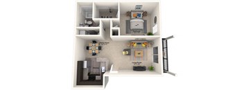 a floor plan with a bedroom and a living room at Misty Ridge Apartments, Woodbridge, VA 22191