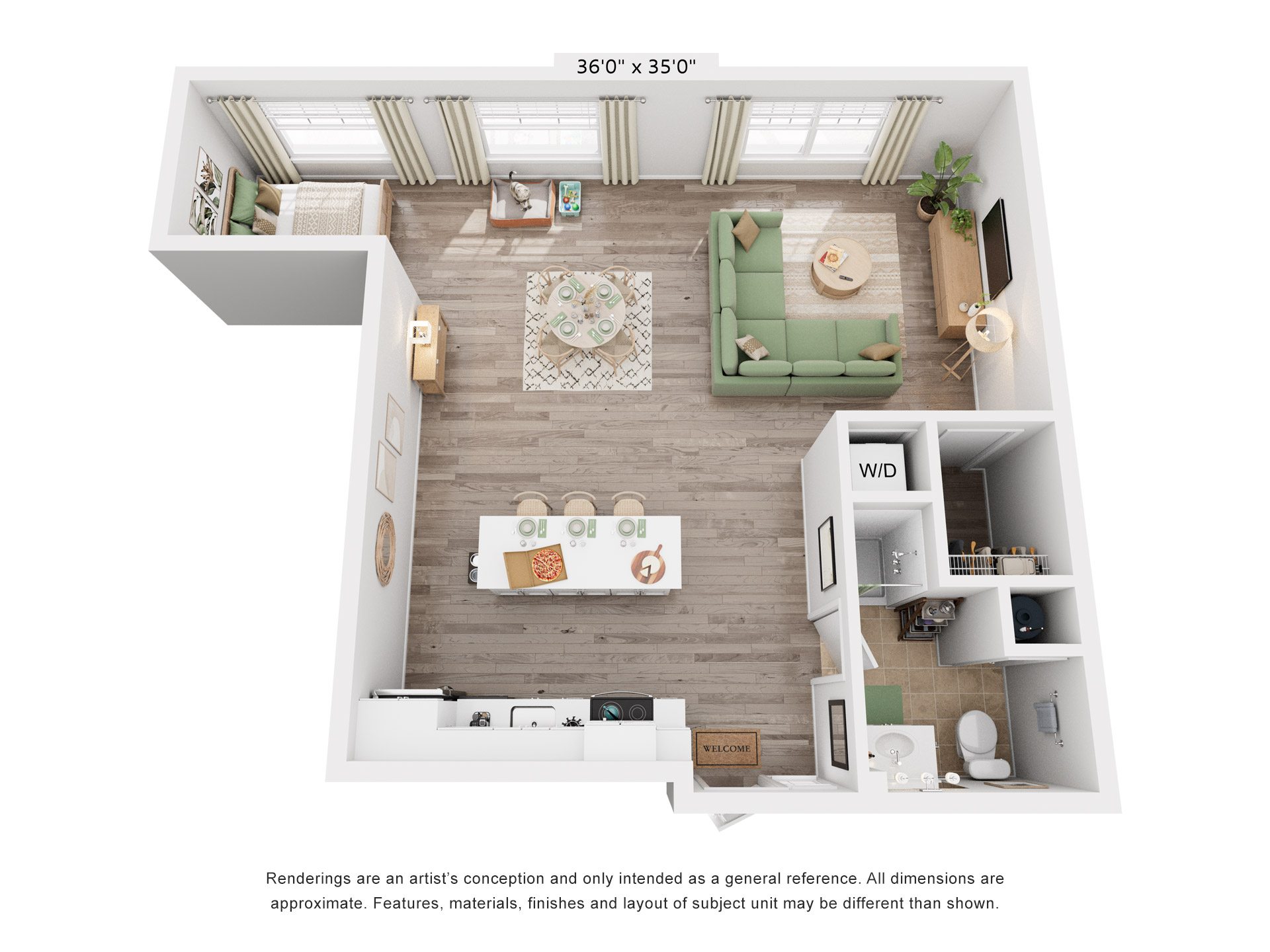 Alpine Floorplan at Flats at West Broad Village, Virginia