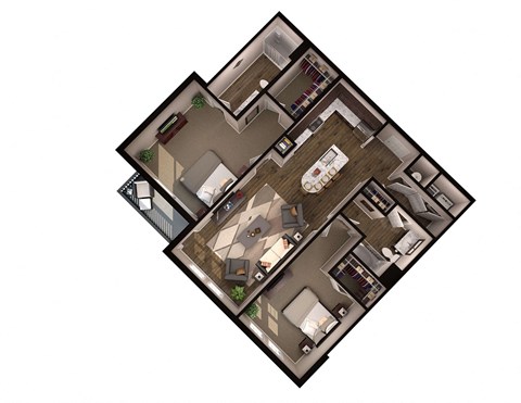 B2 Floor Plan at Residence at Riverwatch, Agusta, 30909