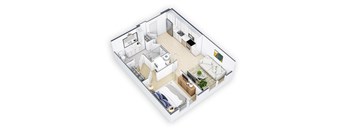 bedroom floor plan an in 3d