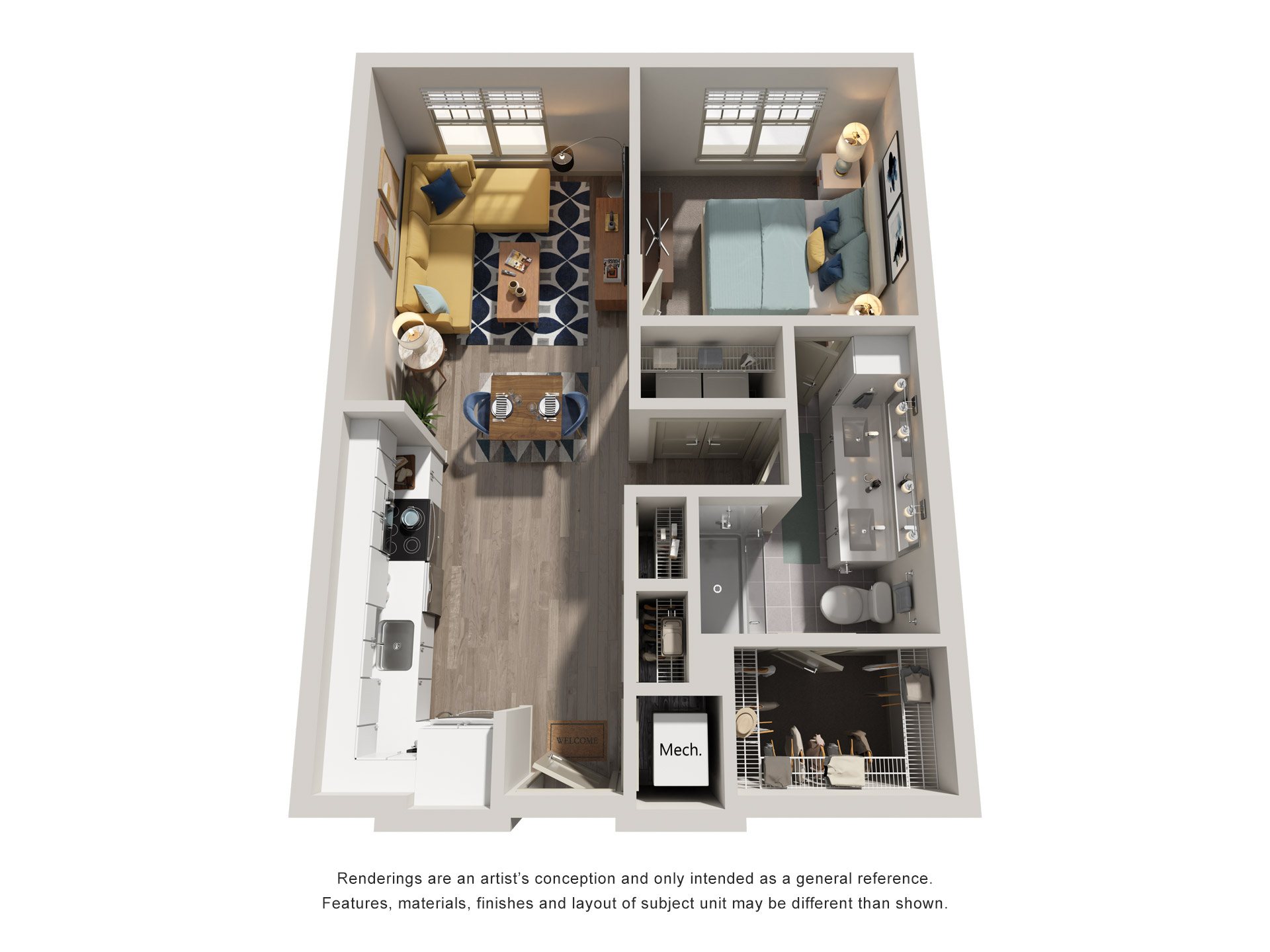 Bay Floorplan at 2000 West Creek Apartments, Richmond, VA, 23238