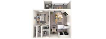 a floor plan with a bedroom and a living room at Bellemeade Farms Apartments, Virginia