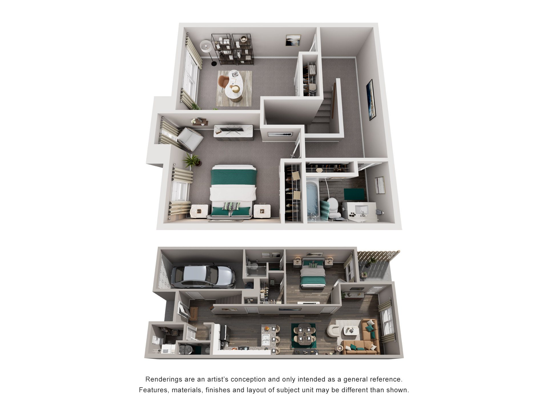 3 Bed 2.5 Bath Floor Plan | 1,528 Sq. Ft. at Brighton Townhomes in Acworth, Georgia, 30102