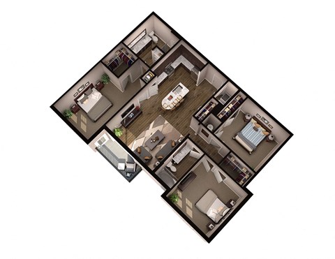 C1 Floor Plan at Residence at Riverwatch, Agusta, Georgia