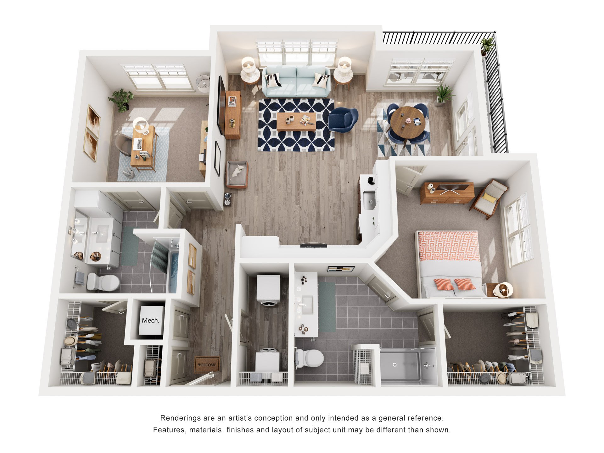 Canal Floorplan at 2000 West Creek Apartments, Richmond, 23238