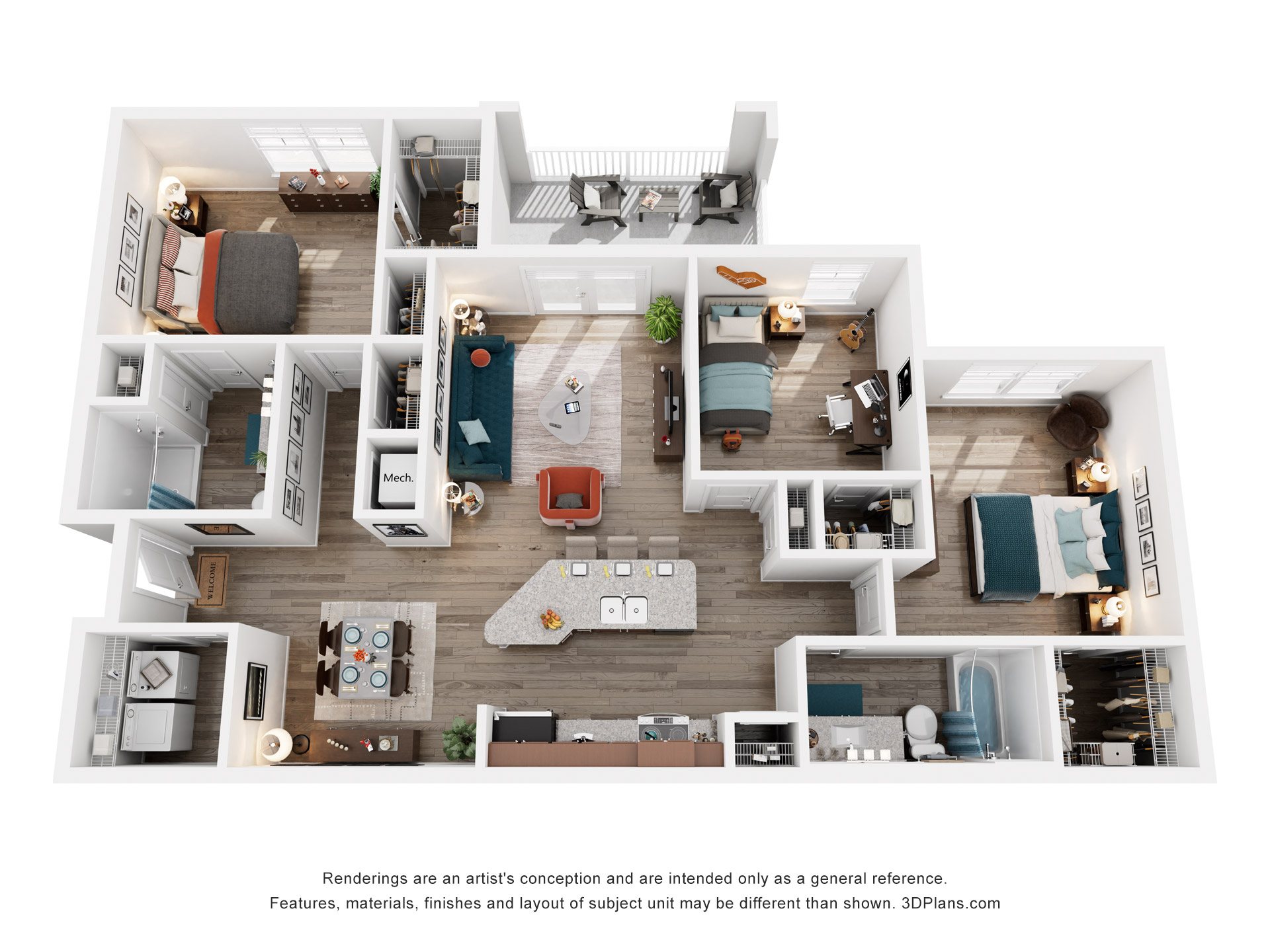 3 Bed 2 Bath Floor Plan | 1,431 Sq. Ft. at Capstone at Banks Crossing, Commerce, Georgia