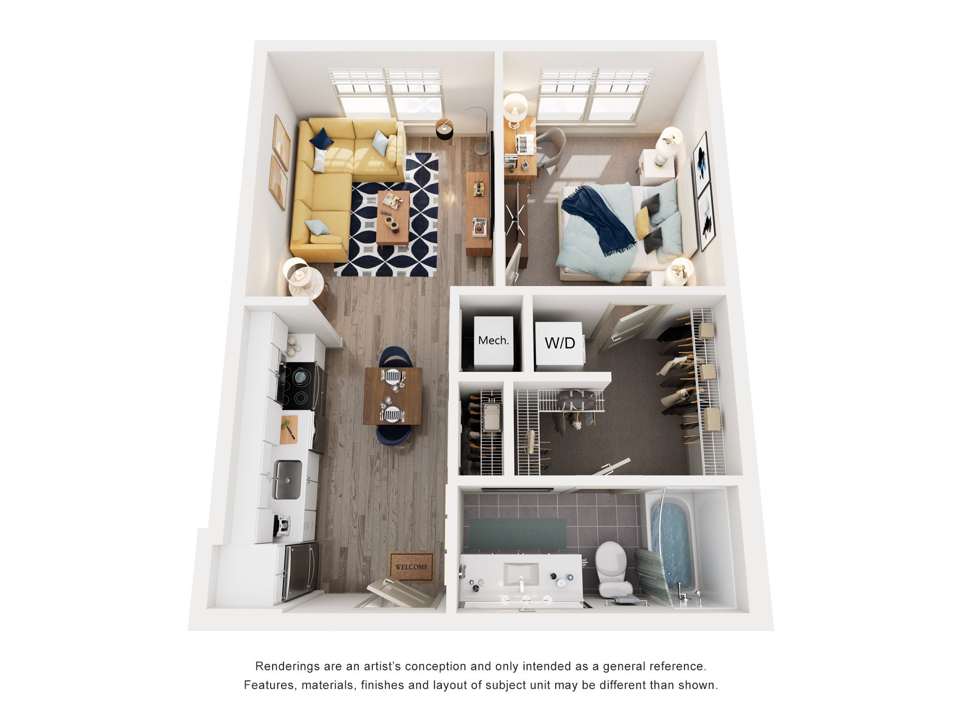 Channel Floorplan at 2000 West Creek Apartments, Richmond, VA, 23238