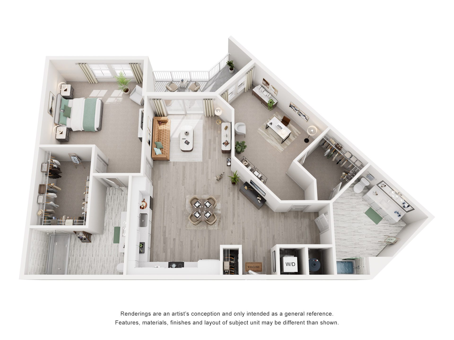 2 Bed 2 Bath Floor Plan | 1,162 Sq. Ft. at Lyric at Norton Commons Apartments, KY 40059