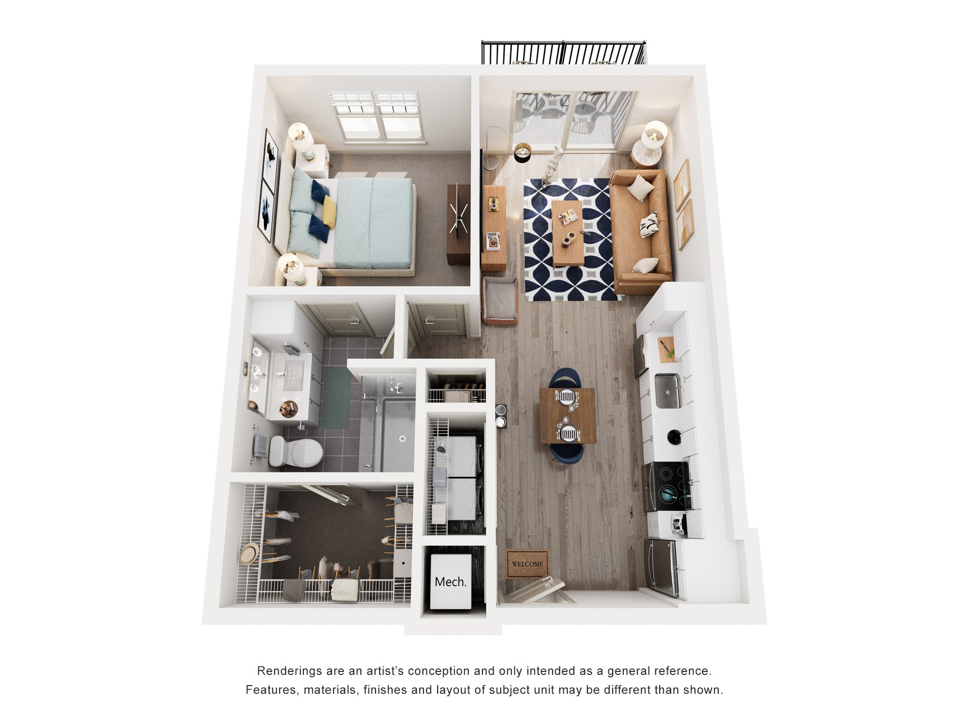 Cove Floorplan at 2000 West Creek Apartments, Richmond, Virginia