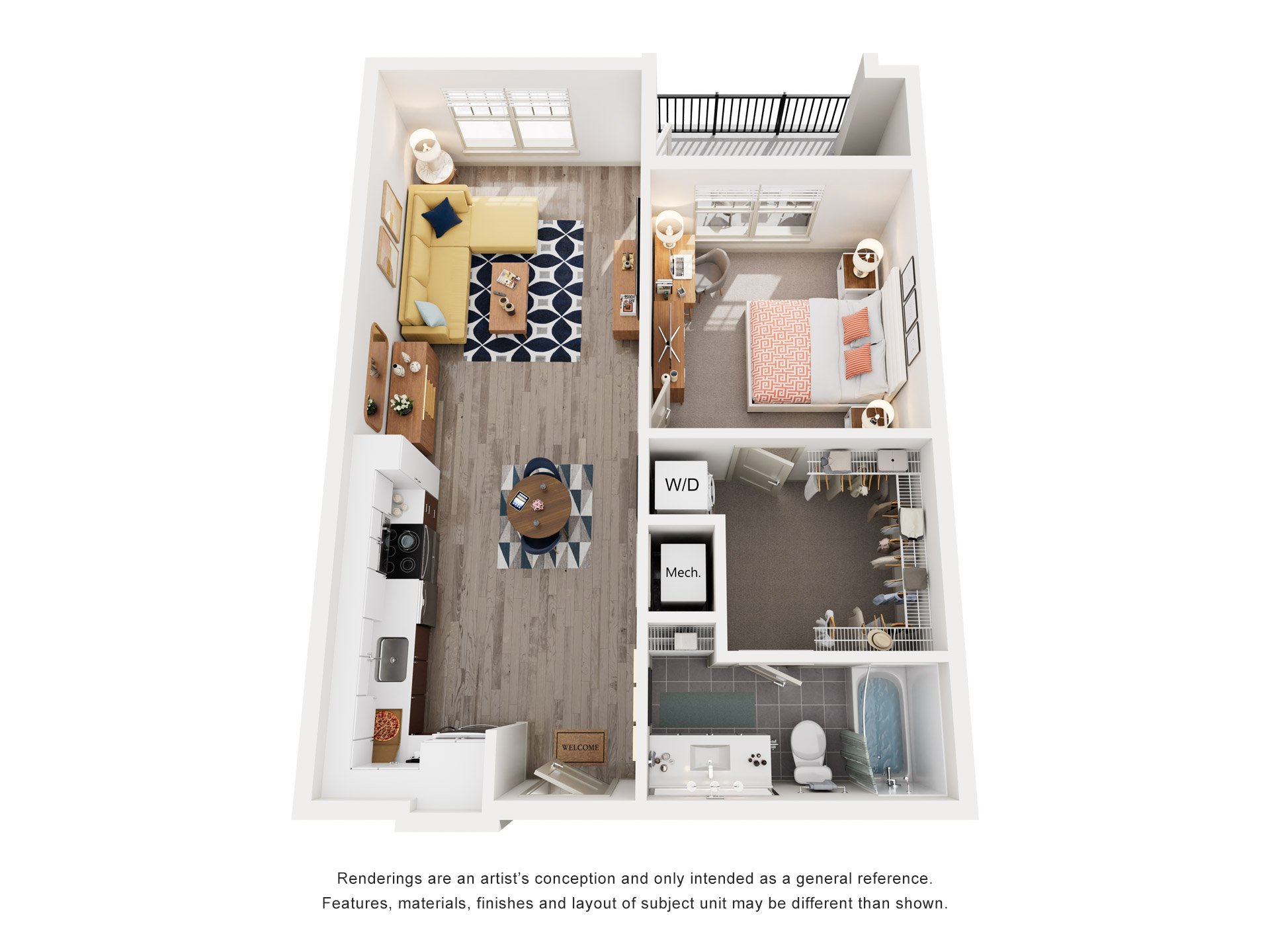 Creek Floorplan at 2000 West Creek Apartments, Richmond, 23238