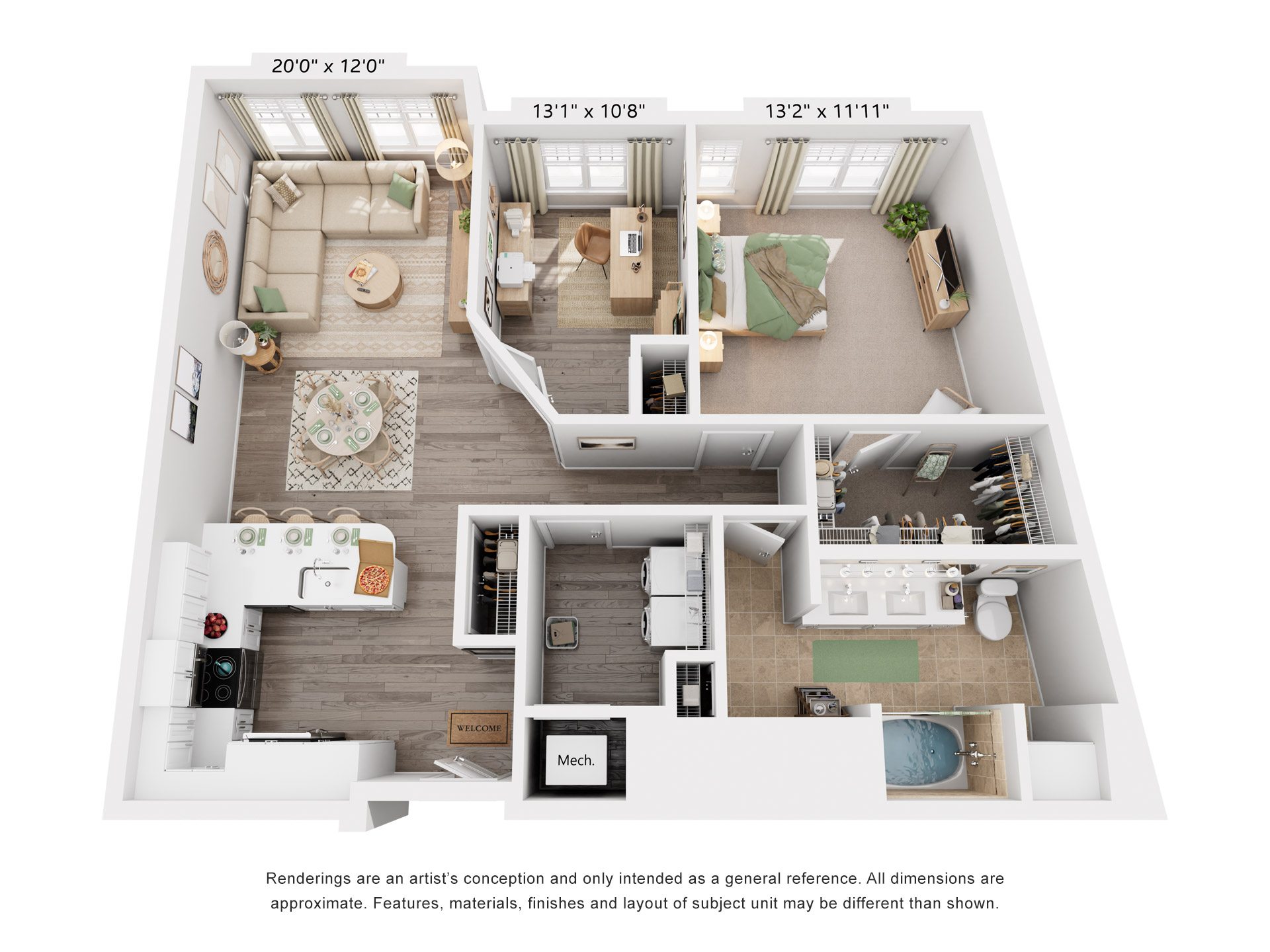 Elmwood Floorplan at Flats at West Broad Village, Virginia