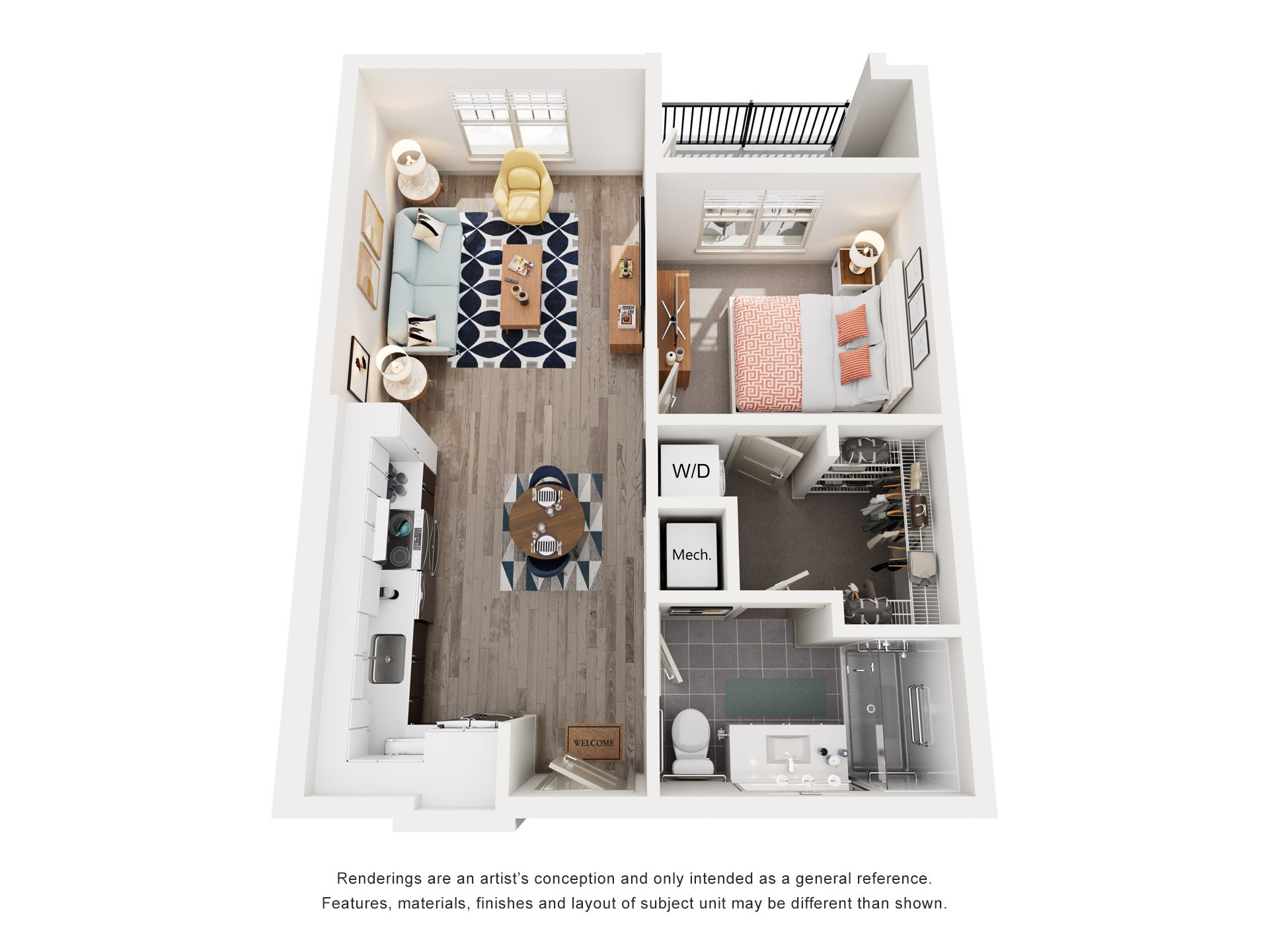 Estuary Floorplan at 2000 West Creek Apartments, Richmond, VA