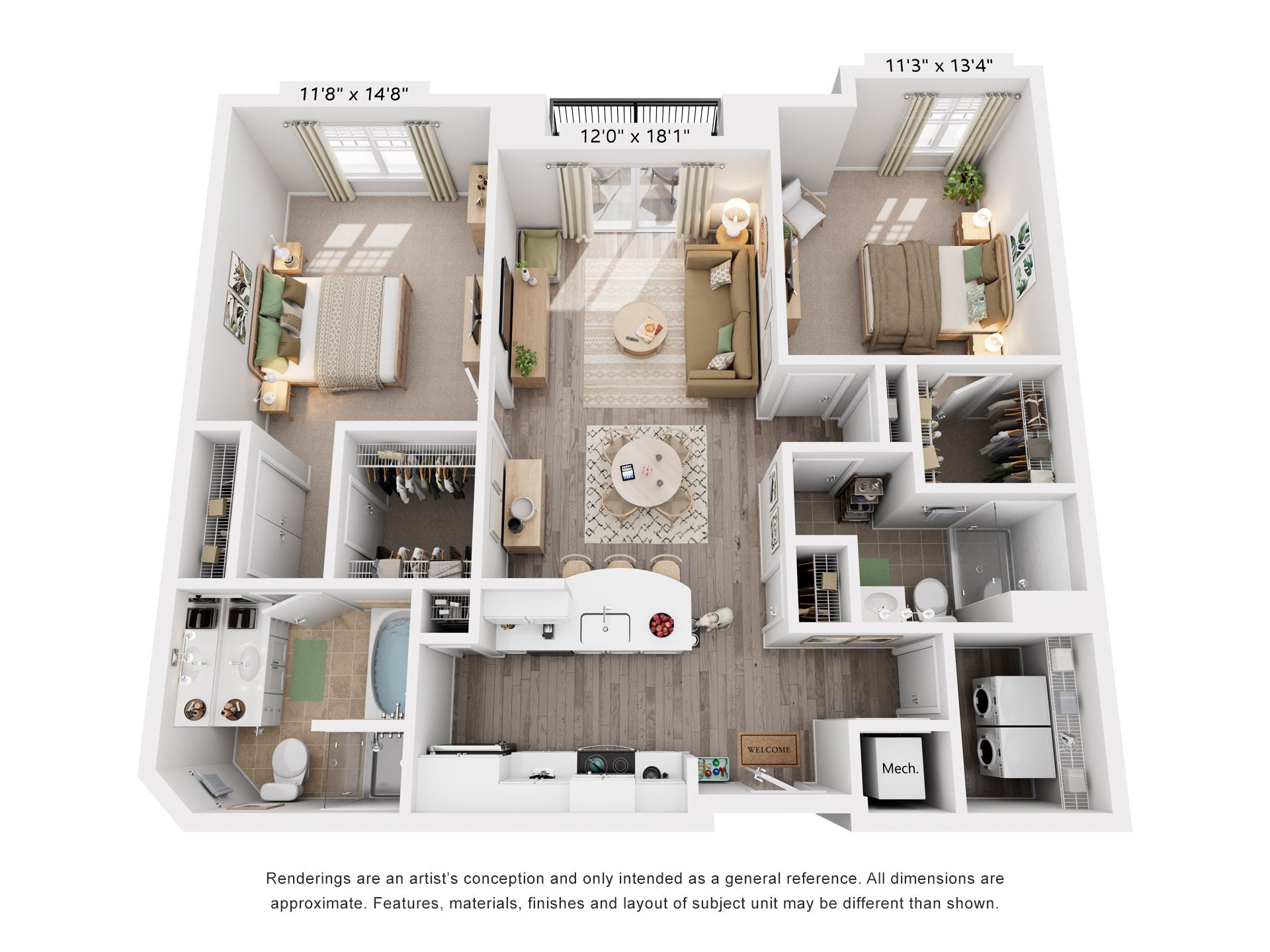 Everest Floorplan at Flats at West Broad Village, Glen Allen, Virginia