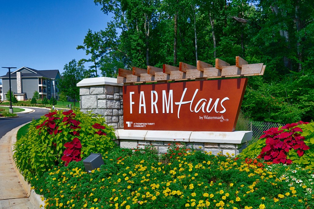 Sign at Farmhaus Apartments, Madison, AL