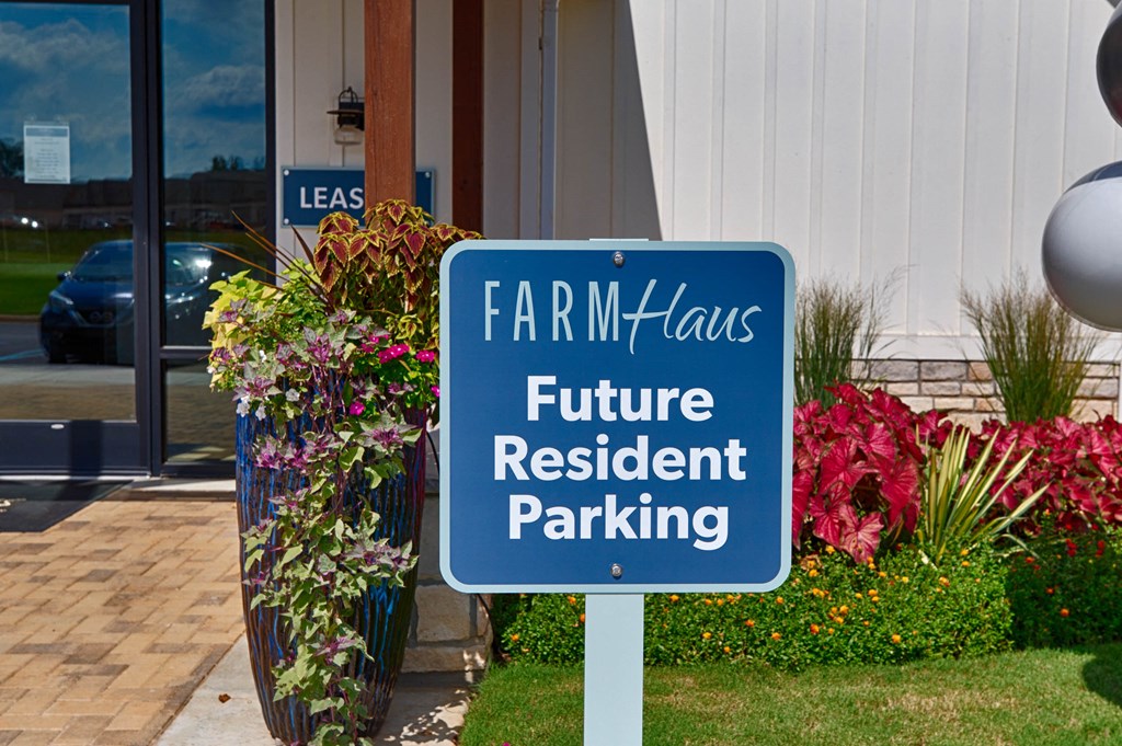 Parking board at Farmhaus Apartments, Madison, AL