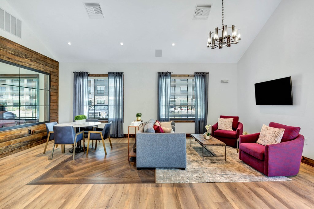 Clubhouse interior at Farmhaus Apartments, Madison, AL, 35757