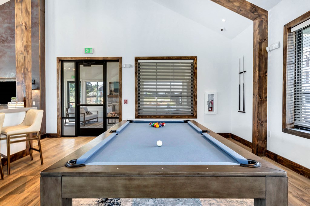 Pool table at Farmhaus Apartments, Madison