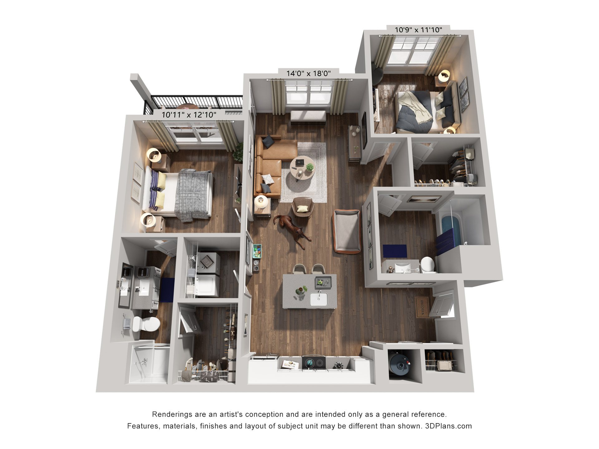 2 Bed 2 Bath | 1,174 Sq. Ft. at Farmhaus Apartments in Alabama, 35757
