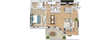 arial view of the living room and dining room of a 2100 sq ft house at High Ridge Apartments, Georgia