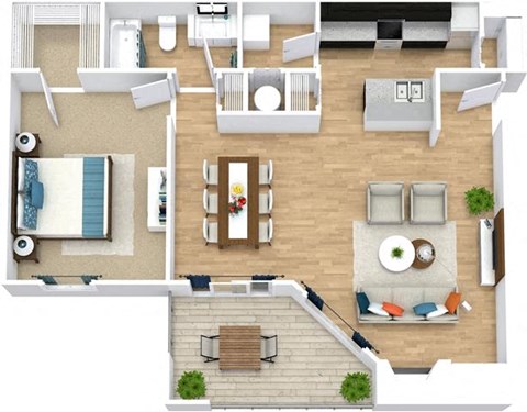 arial view of the living room and dining room of a 2100 sq ft house at High Ridge Apartments, Georgia