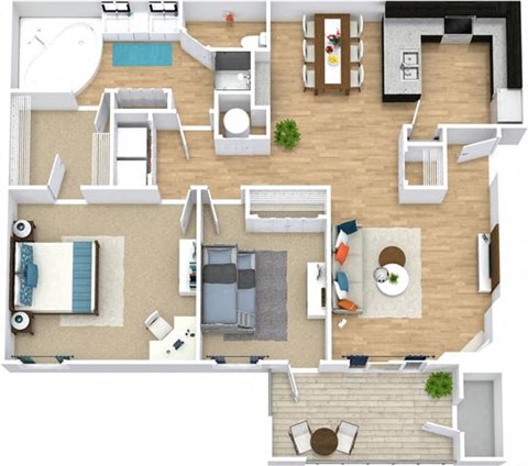 a floor plan of a house with a bedroom and a living room at High Ridge Apartments, Athens, GA 30606